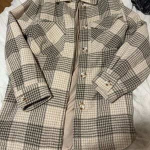 Plaid Button-Up Jacket
